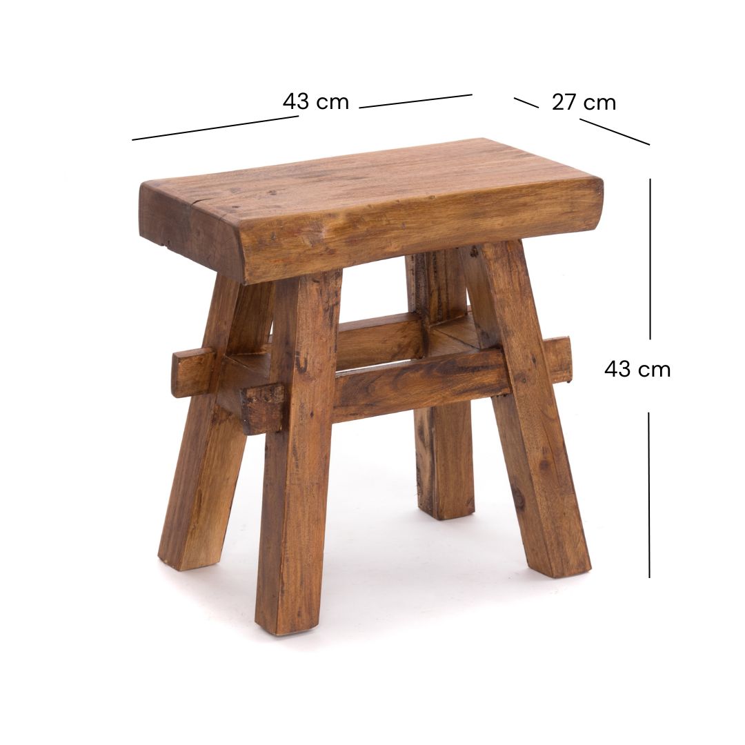 HARTHOLZ HOCKER "VINTAGE 40" Recyclingholz | Farbe: 08 honigfarben gewachst