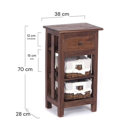 TELEFONTISCH "RATTAN 70" | 70x38x28cm (HxBxT), Mahagoni