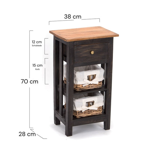 TELEFONTISCH "RATTAN 70" | 70x38x28cm (HxBxT), Mahagoni