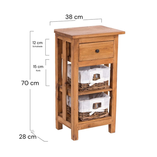 TELEFONTISCH "RATTAN 70" | 70x38x28cm (HxBxT), Mahagoni