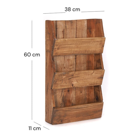ZEITUNGSREGAL "NEWS 60" | Mahagoni, 60x38x11cm (HxBxT) | Wandregal