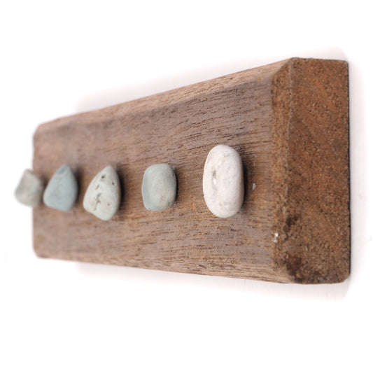 WANDGAREROBE "STONES 50" | Altholz, 50x8x4cm (BxHxT) | Hakenleiste