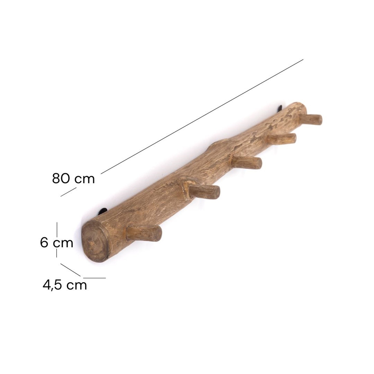 WANDGARDEROBE "LYRA" | Teakholz | rustikaler Kleiderhaken