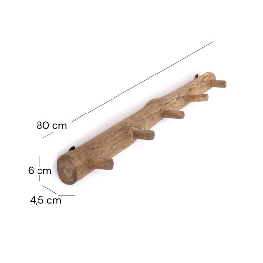 WANDGARDEROBE "LYRA" | Teakholz | rustikaler Kleiderhaken