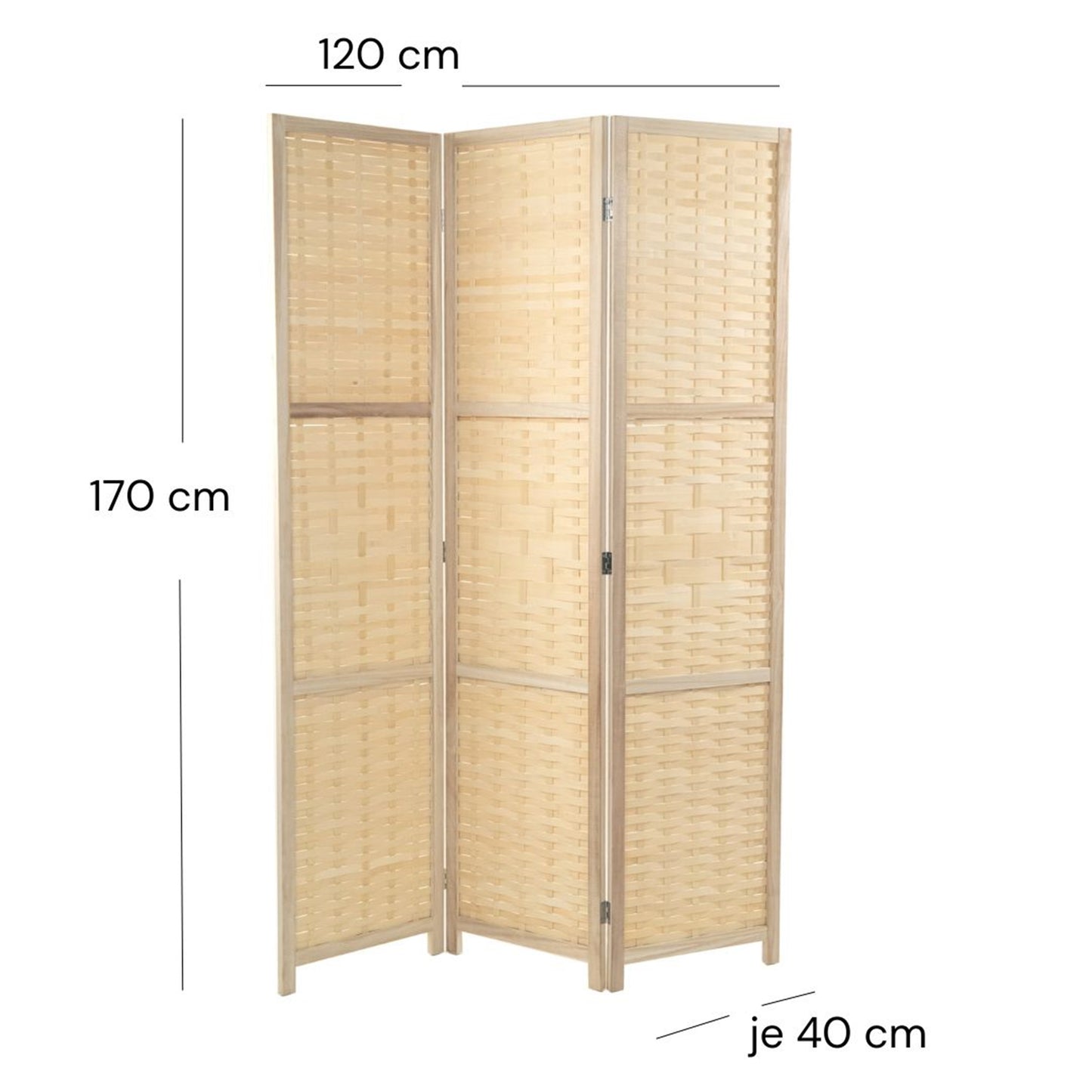 RAUMTEILER "BAMBU" | Bambus, 170x120 cm | Natur Paravent