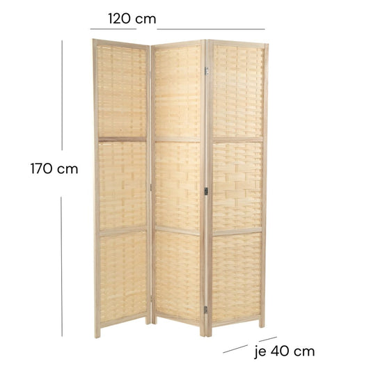 RAUMTEILER "BAMBU" | Bambus, 170x120 cm | Natur Paravent