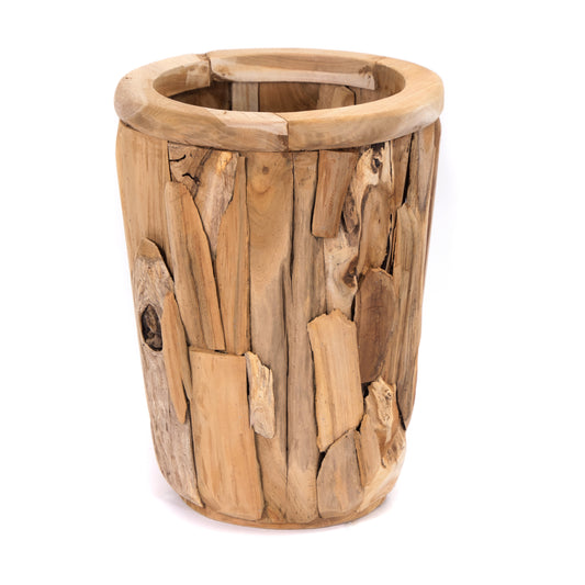 BODENVASE "VERDE" | Treibholz, 60 cm | Großer Teak Übertopf
