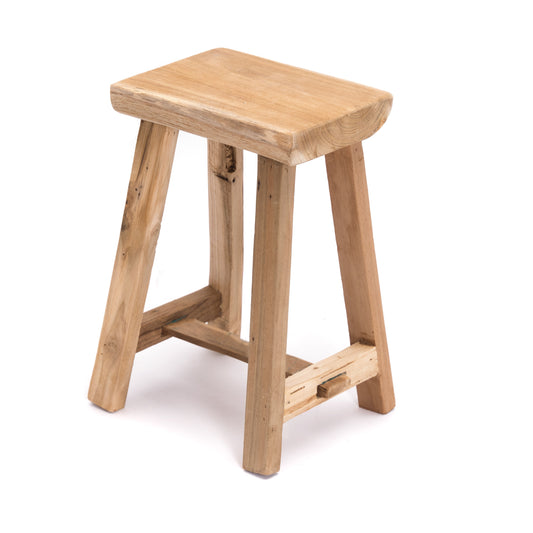 HOLZ HOCKER "SQUARE 30" | Teakholz, 30 cm | Teak Schemel, Blumenhocker