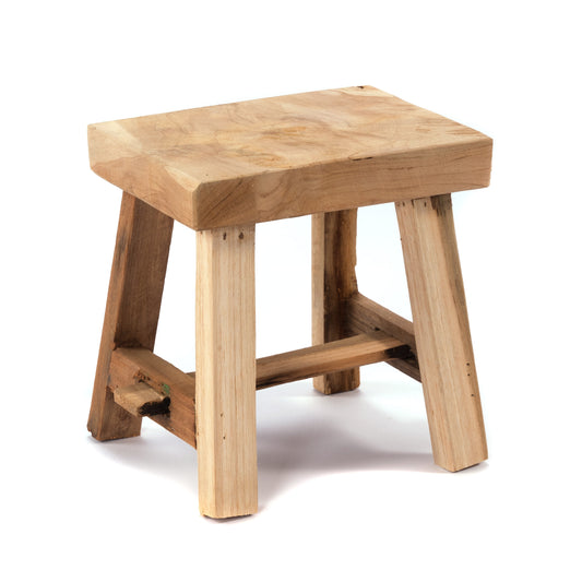 HOLZ HOCKER "SQUARE 20" | Teakholz, 20 cm | Schemel, Blumenhocker