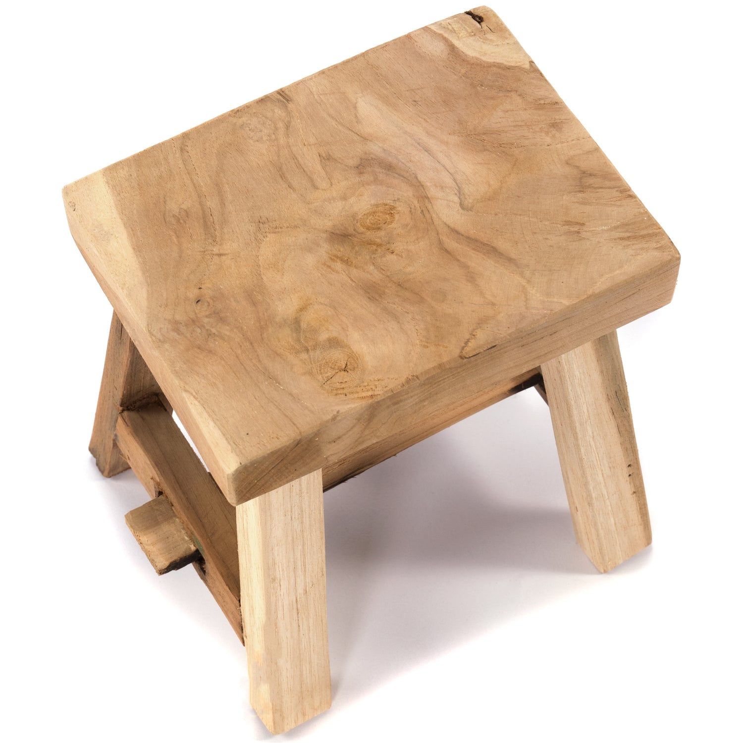 HOLZ HOCKER "SQUARE 20" | Teakholz, 20 cm | Schemel, Blumenhocker