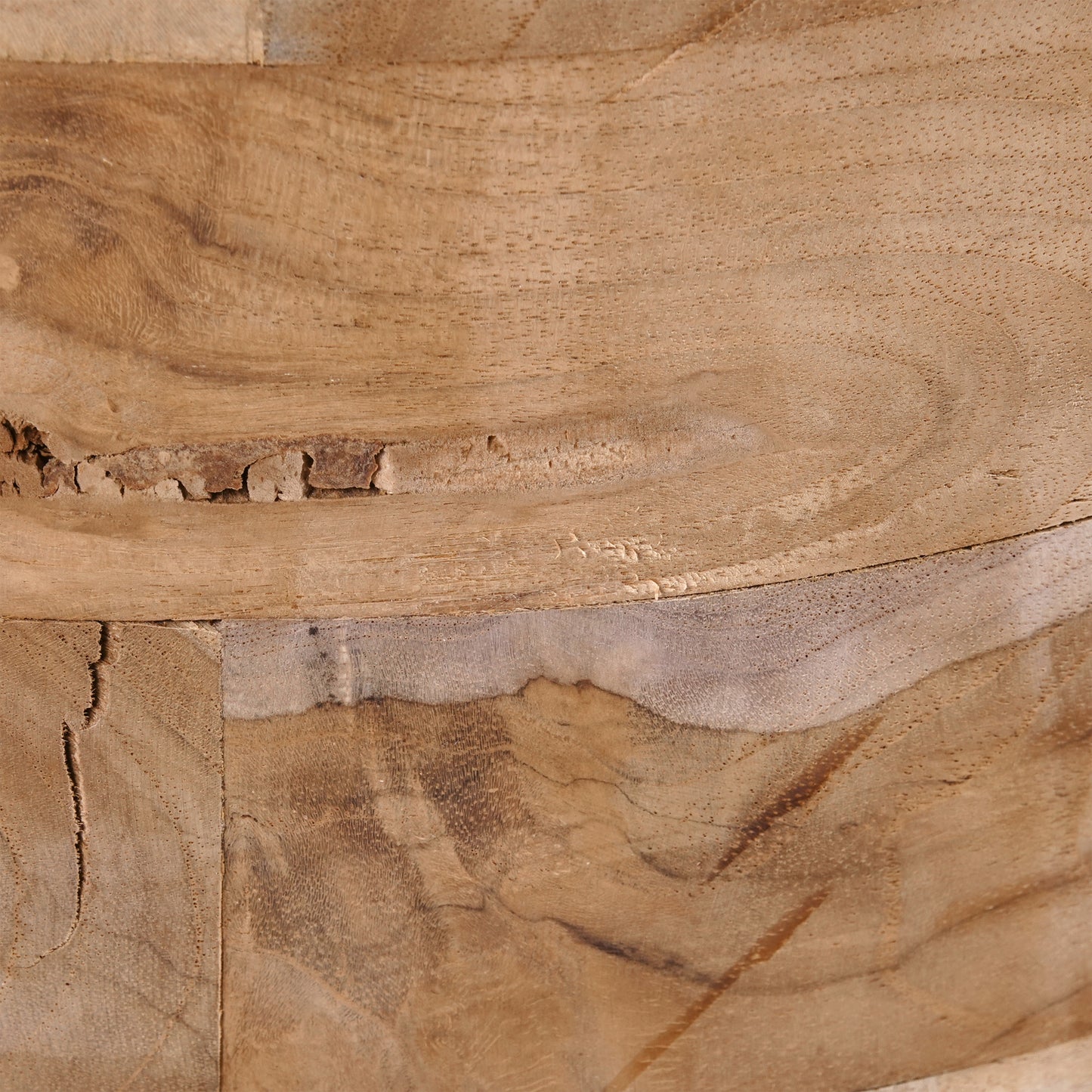RUNDER TEAK HOCKER "NOVI" Naturhocker