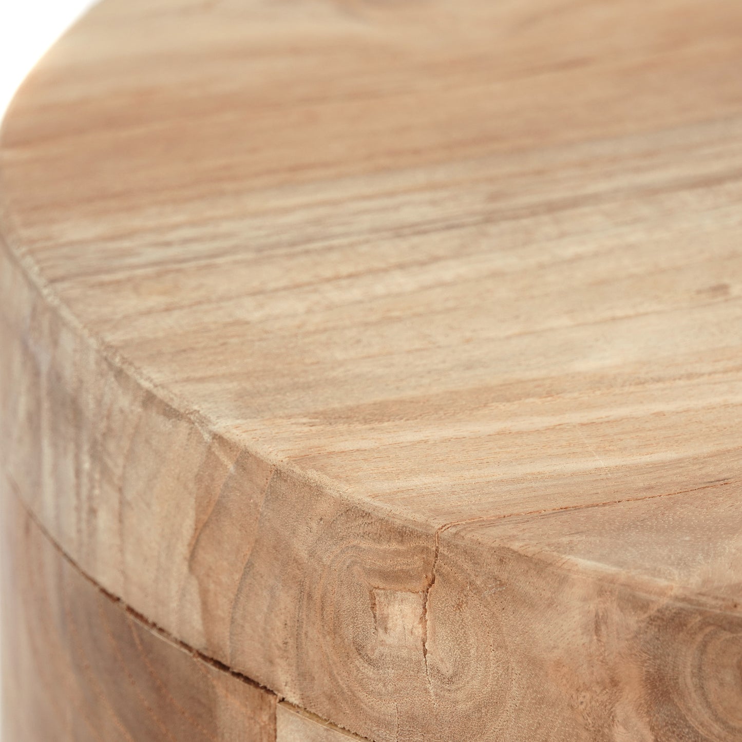 RUNDER TEAK HOCKER "NOVI" | 45x30 cm | Holz Schemel