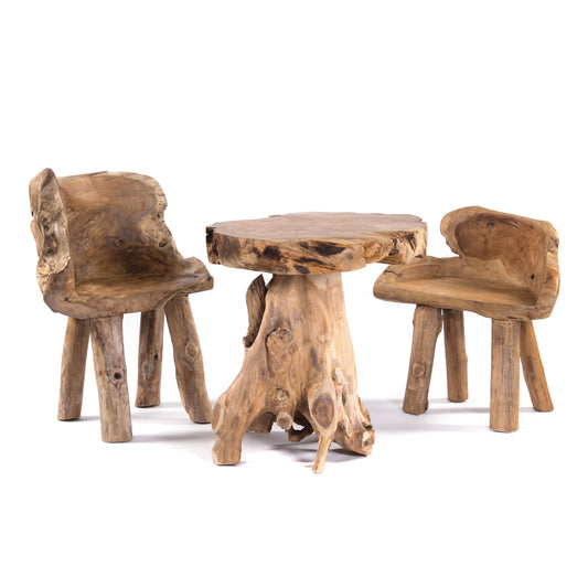 SITZGRUPPE "YUNI" | Teakholz, 3-teilig | Holzgarnitur, Bistro Set