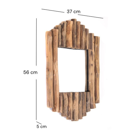 WANDSPIEGEL "HARMONICA" | 56 cm, Teakholz | Äste Spiegel