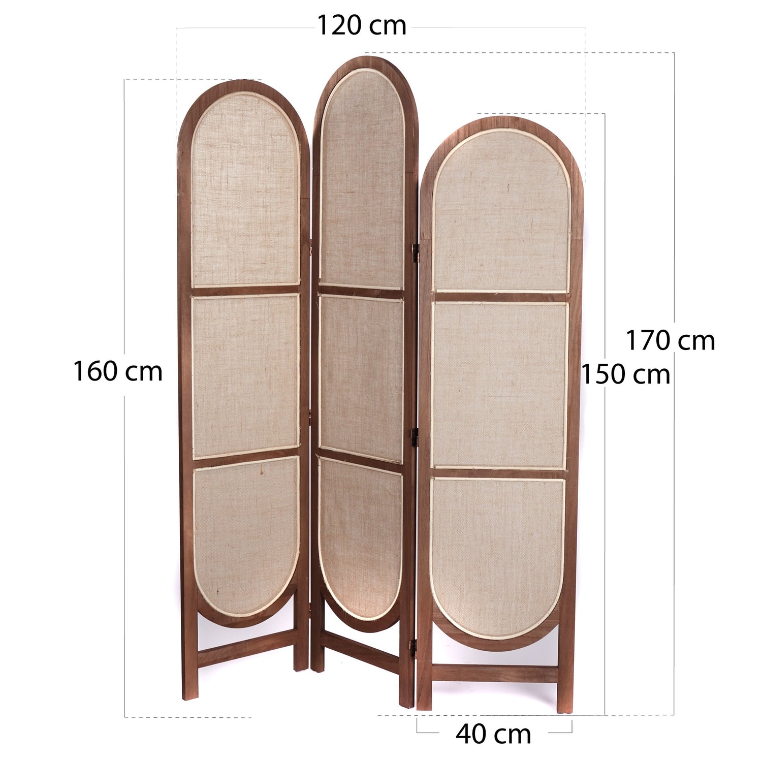 RAUMTEILER "ARCO" | Leinen, 170 cm | Paravent, Sichtschutz