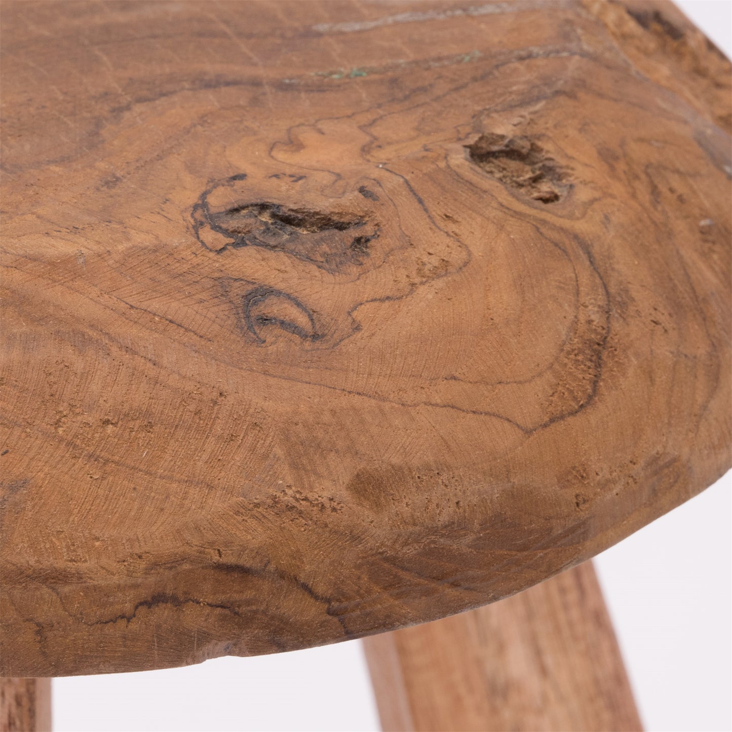 RUNDER HOCKER "HEIDI" | 39 cm, Mahagoni Holz | Melk Schemel