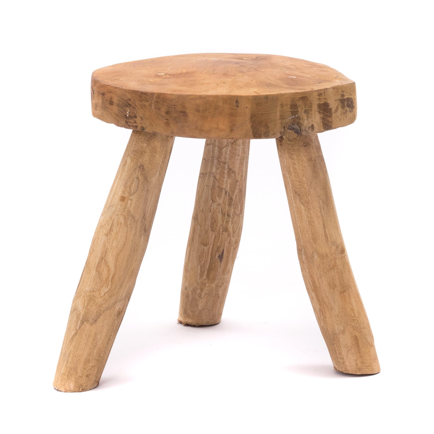 Kleiner Holzhocker Als Pflanzenständer – 14x9 Cm Rund, Aus Gebranntem Paulownia-Holz, Für Bonsai & Zimmerpflanzen, Retro