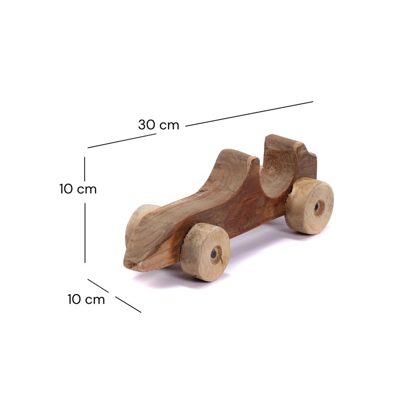 HOLZ AUTO "SPEEDY" | 30cm, Mahagoni Holz | Deko Figur Auto