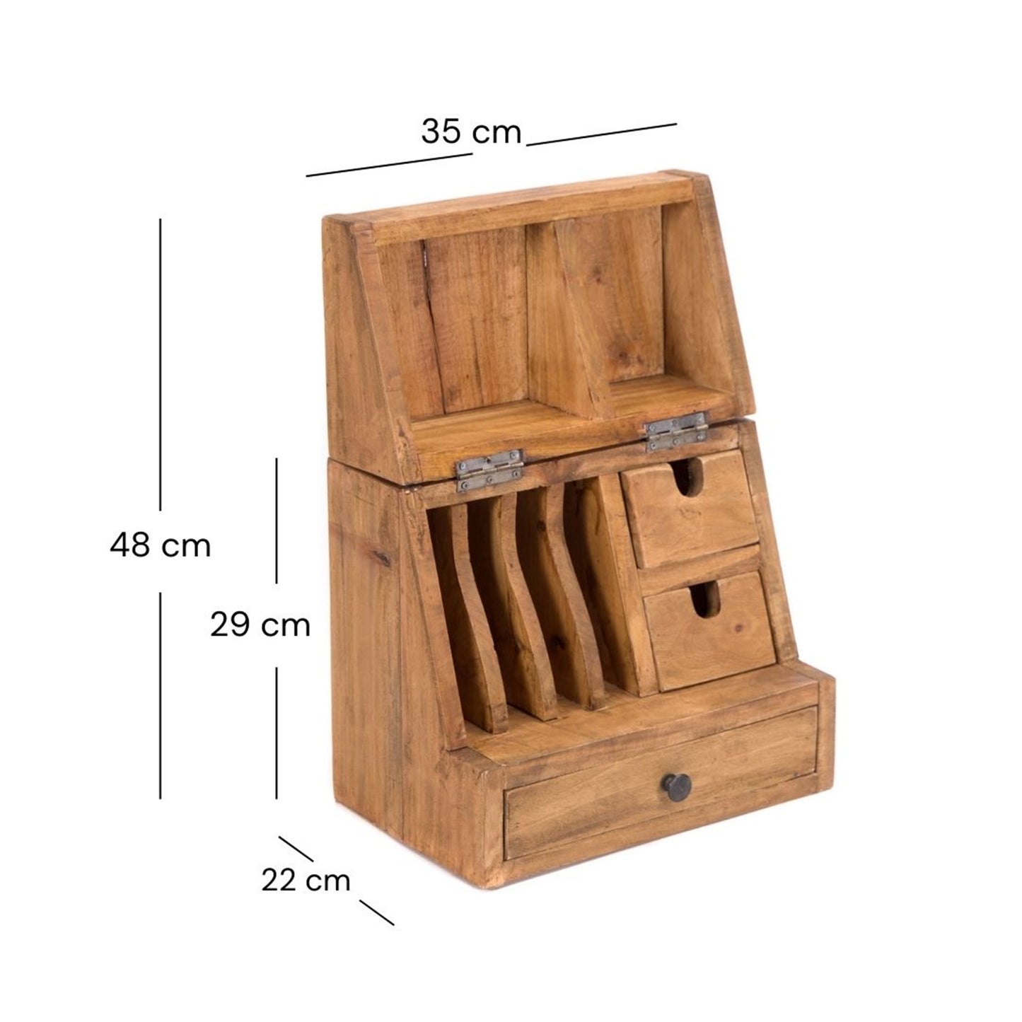 BÜRO ORGANIZER "CASE" | Mahagoni Holz, 48 cm | Tisch Organizer