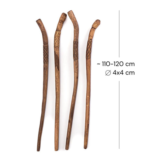 GEH STOCK "WALK" | Teakholz, 120 cm | Wanderstock mit Schnitzereien
