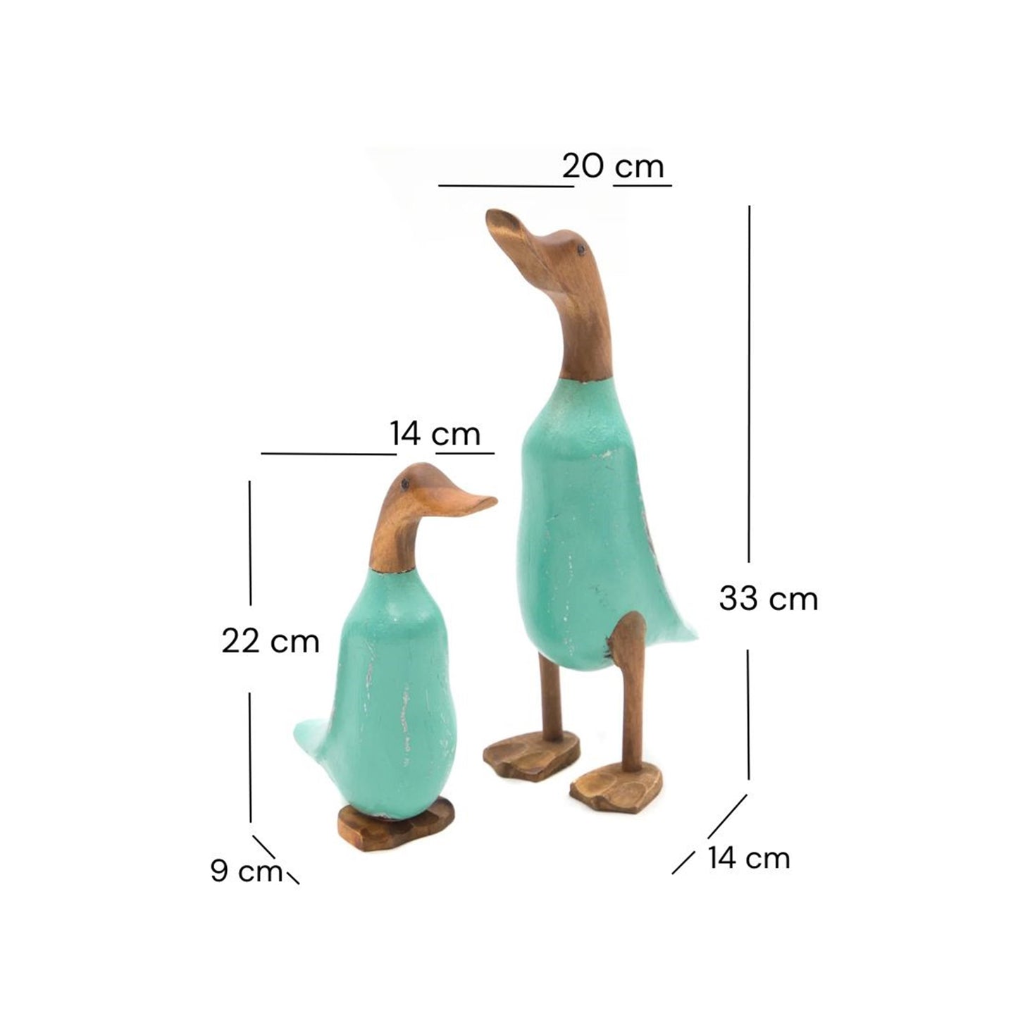 HOLZ ENTE "DUCK" | Mahagoni & Teakholz, 2-teilig | Deko Figur