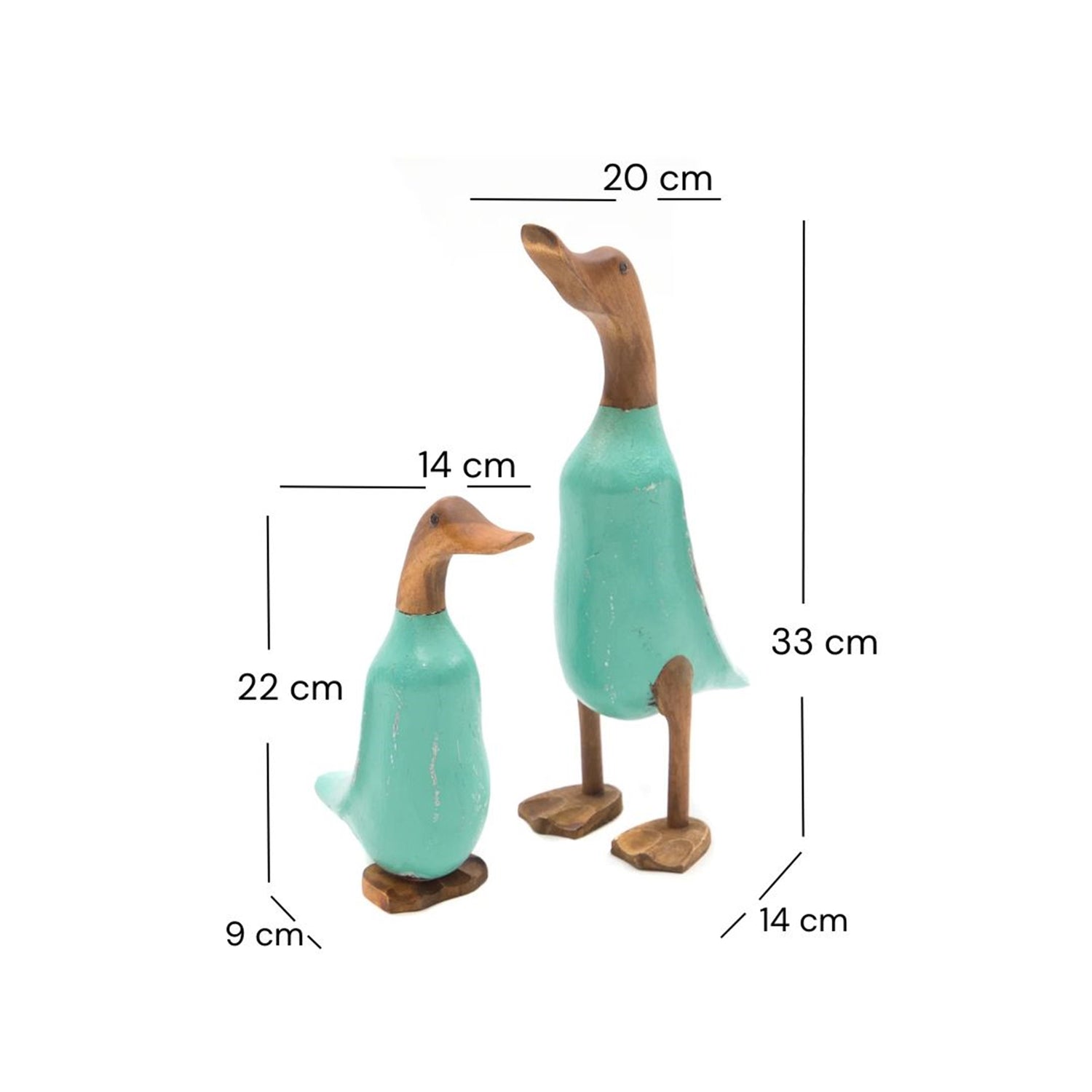 HOLZ ENTE "DUCK" | Mahagoni & Teakholz, 2-teilig | Deko Figur