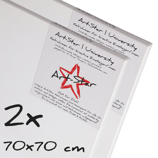 2x ART-STAR UNIVERSITY KEILRAHMEN 70x70cm | blanko Leinwände zum malen