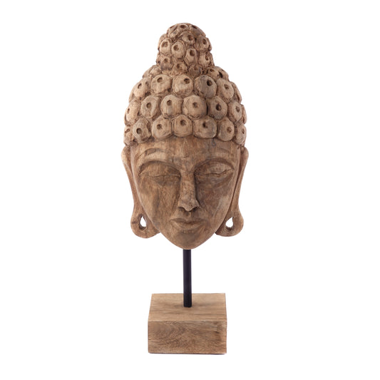 BUDDHA SKULPTUR "BALI" | Mangoholz, 49cm | Deko Maske, Buddha Figur