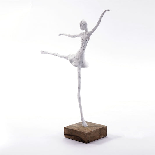 BALLERINA FIGUR "BALLETT 3er" | weiß, 40cm | Ballett Tänzerin Skulptur