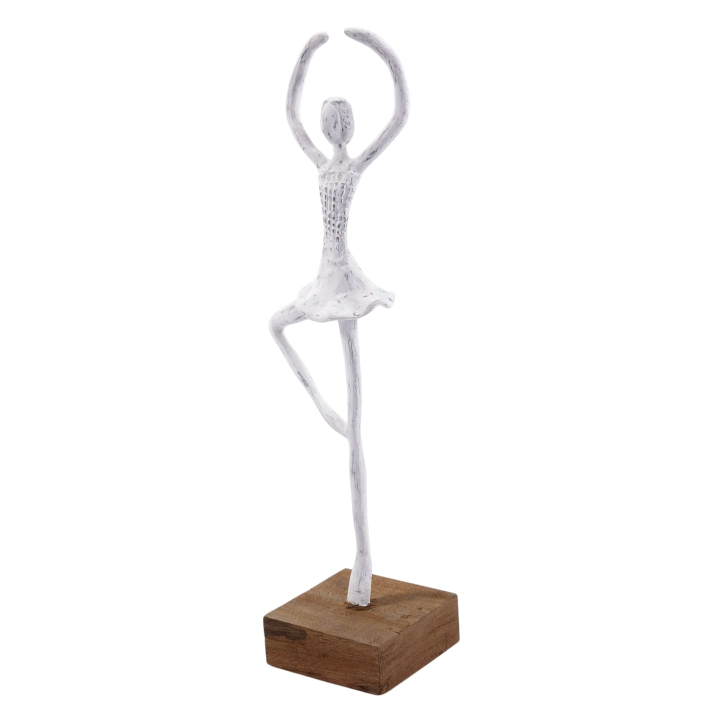 BALLERINA SKULPTUR "BALLETT II" | Weiß | Ballett Tänzerin Pirouette