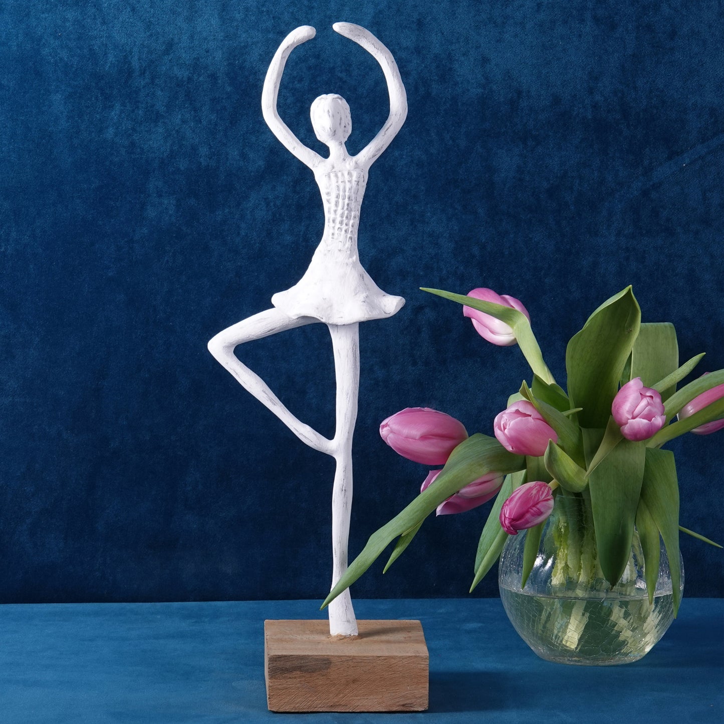 BALLERINA SKULPTUR "BALLETT II" | Weiß | Ballett Tänzerin Pirouette