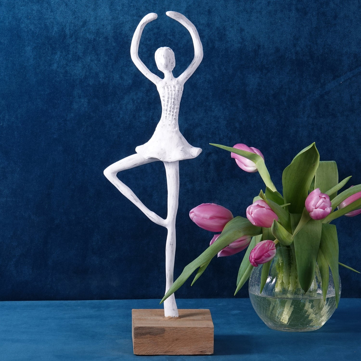 BALLERINA SKULPTUR "BALLETT II" | Weiß | Ballett Tänzerin Pirouette