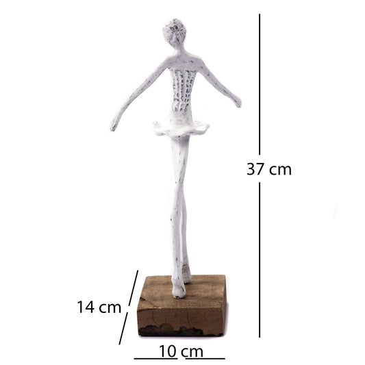 BALLERINA FIGUR "BALLETT III" | weiß, 37cm | Ballett Tänzer Skulptur