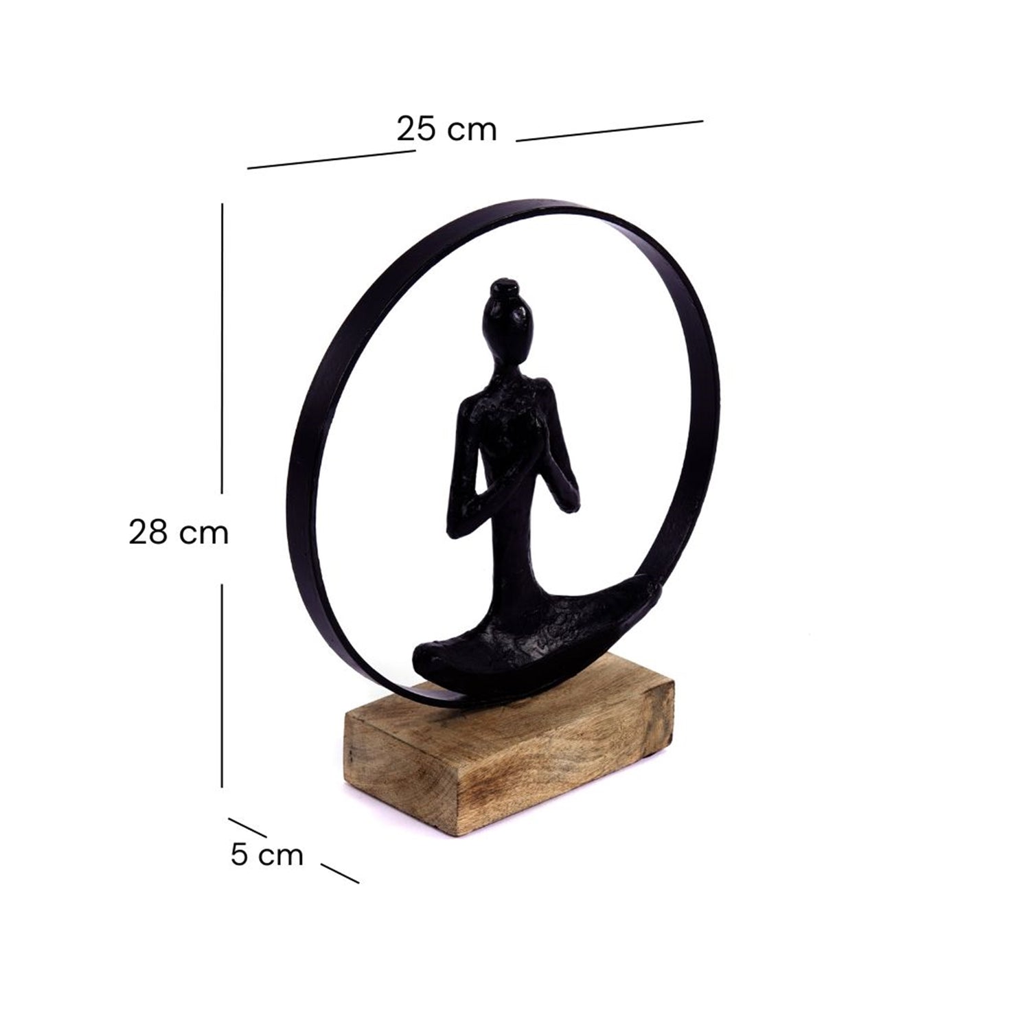 SKULPTUR "NAMASTE" | Mangoholz, Aluminium | Yoga Deko Figur