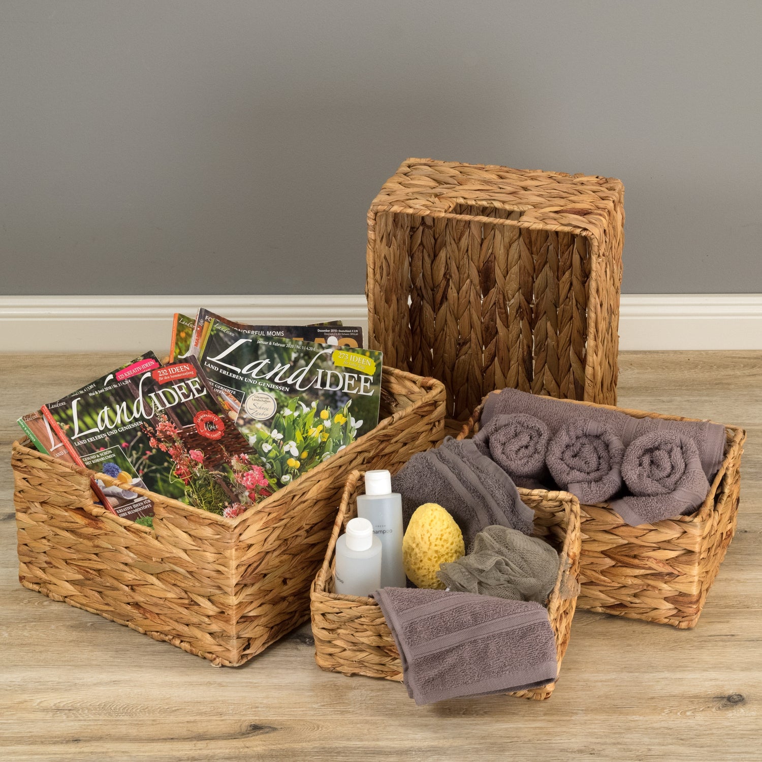 aufbewahrung körbe fürs bad AUFBEWAHRUNGSKORB SET "CESTO" Natur Körbe – xtradefactory GmbH