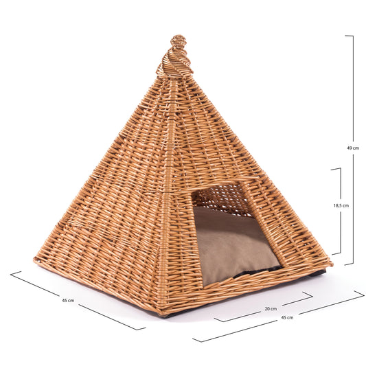 TIERHÜTTE "MIA" | Weide, 49 cm | Katzen Höhle, Kleintier Tipi Zelt