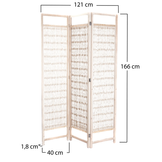 RAUMTEILER "COSMO" | Holz, Geknüpftes Garn, 166cm | Paravent