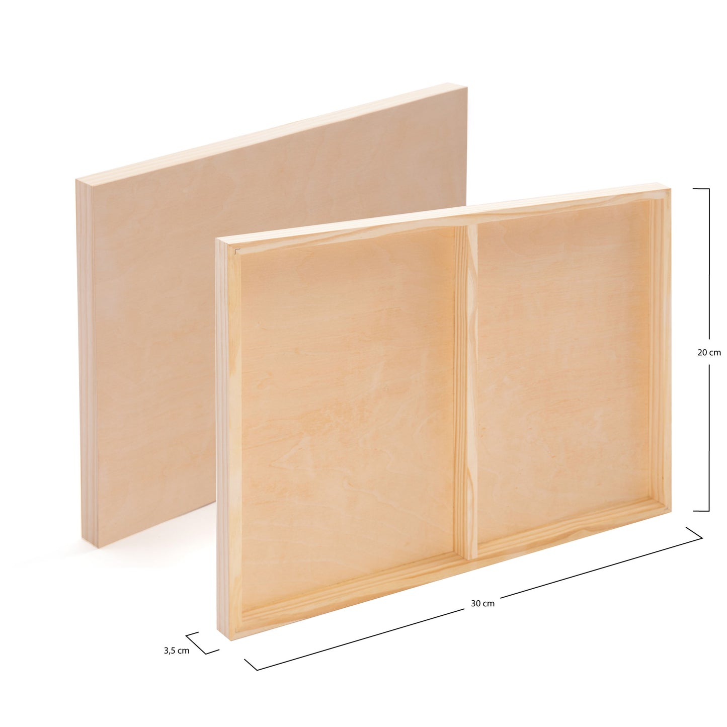 2x HOLZ MALGRUND 20x30 cm | Holz Leinwand, Board zum Malen & Basteln