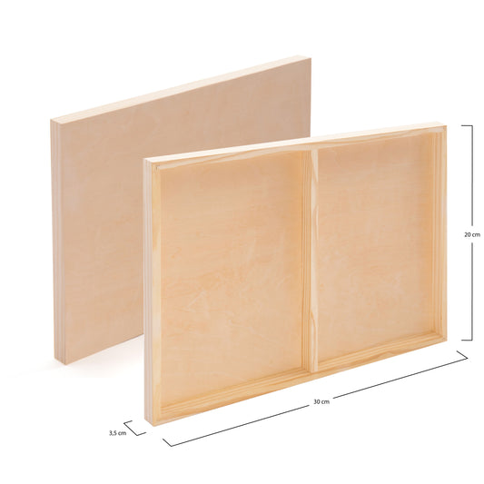 2x HOLZ MALGRUND 20x30 cm | Holz Leinwand, Board zum Malen & Basteln