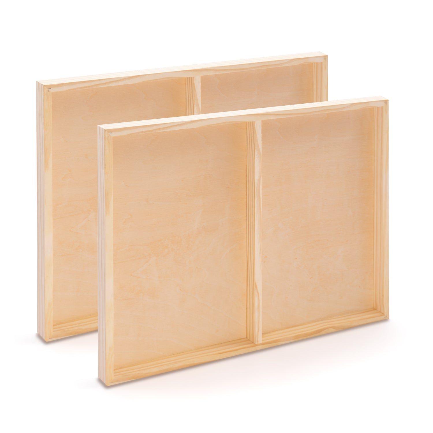 2x HOLZ Malgrund 60x60 cm | Birkenholz Leinwand, bemalbarer Keilrahmen