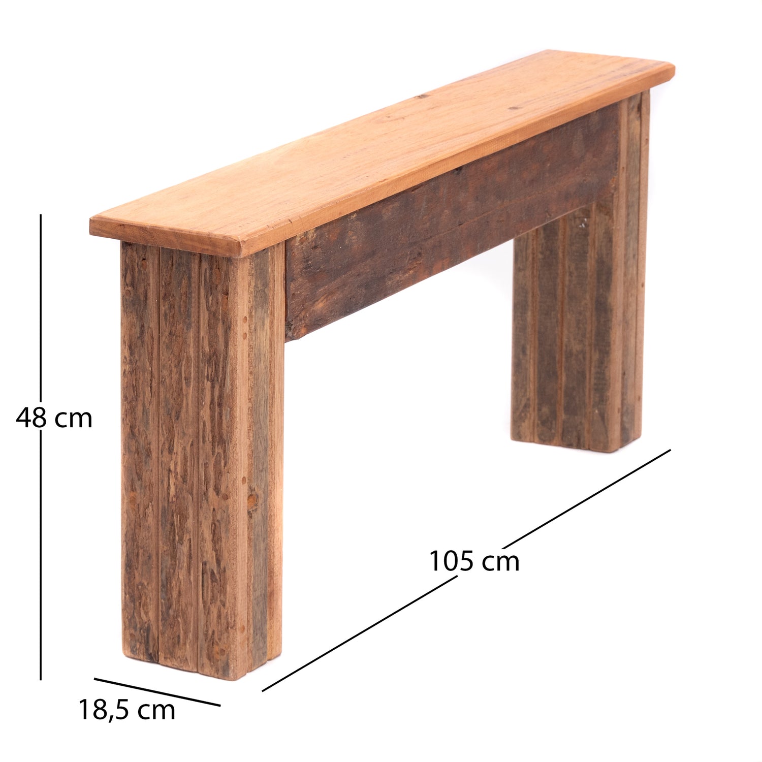 HOLZ BLUMENBANK | Teak Holz, 48x105x18,5cm | Dekoration, Beistellbank