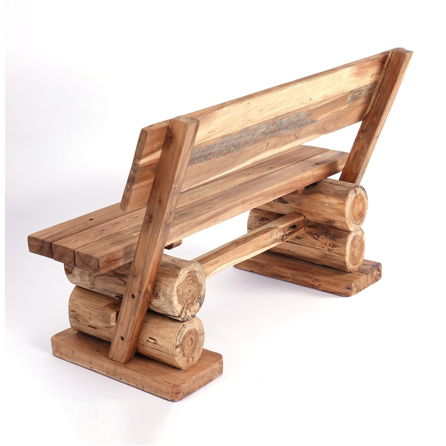 HOLZ SITZBANK "ANTON" | Massivholz, 120cm | Bayrische Baumstammbank