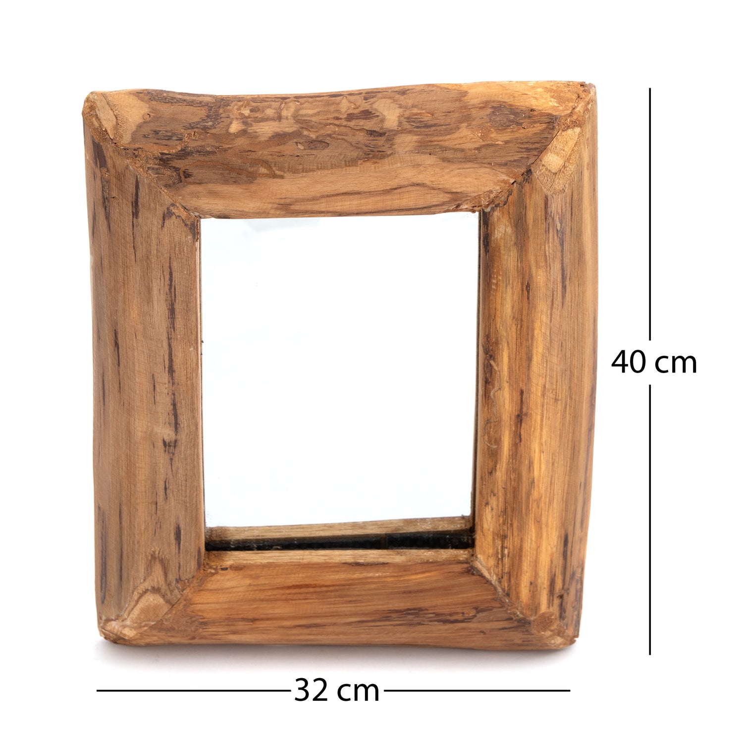 WANDSPIEGEL "BASE A" | 40cm, Massivholz | Natur Holzspiegel