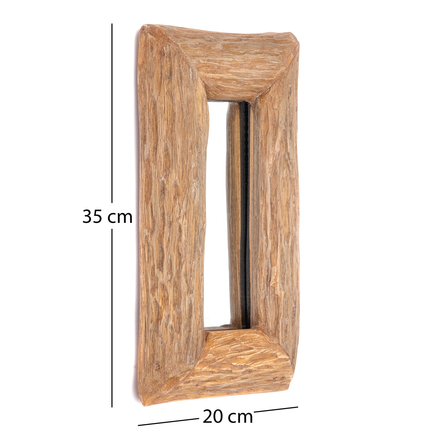 HOLZ WANDSPIEGEL "BASE B" | Massivholz, 35cm | Natur Flurspiegel