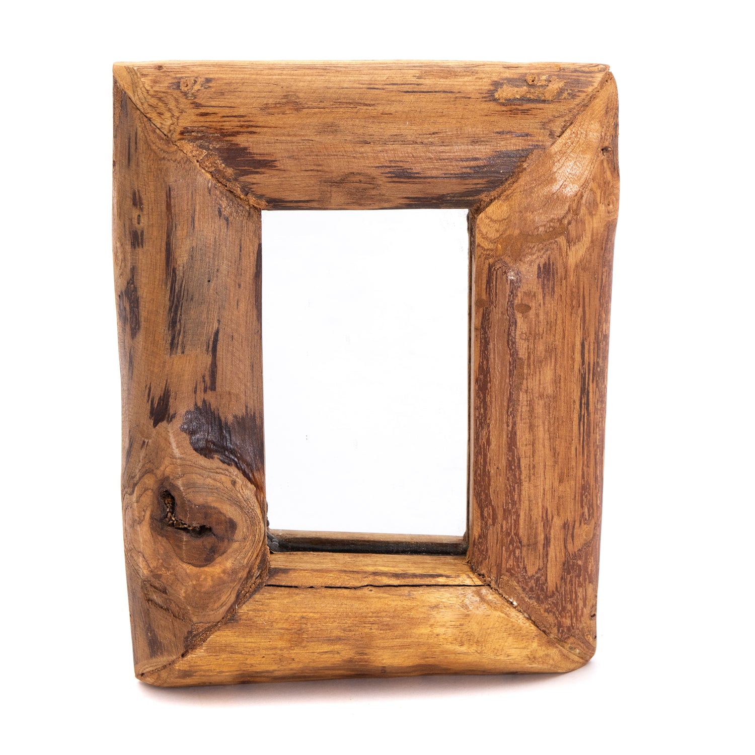 HOLZ WANDSPIEGEL "BASE C" | 25x20cm, Massivholz | Natur Holzspiegel