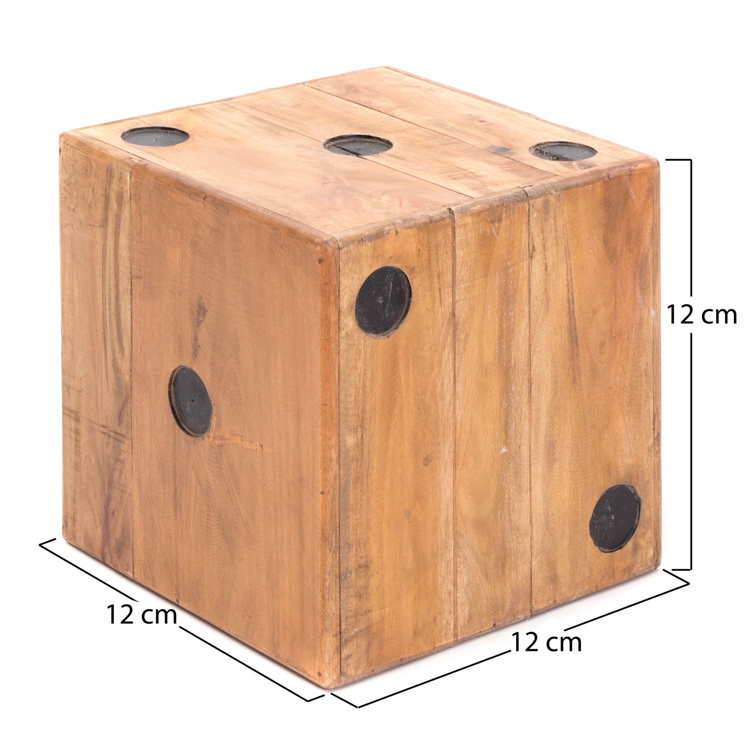 HOLZ WÜRFEL "GAME 12" | Massivholz, 12cm | Blumenhocker Würfel Optik