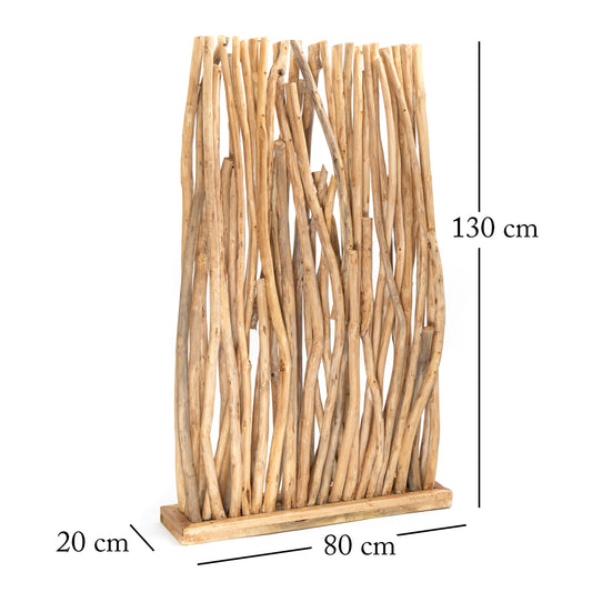 RAUMTEILER "TEKEA" | 130 cm, Teakholz | Äste Paravent