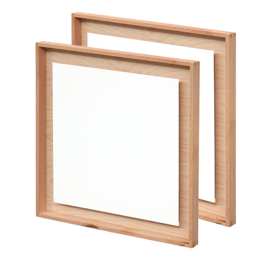 2x SCHWEBENDE MALPLATTE MIT RAHMEN 50x50 cm | Maler Set
