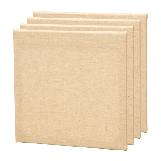 4x ARTIKUM JUTE 30x30cm | bemalungsfertige Leinwände