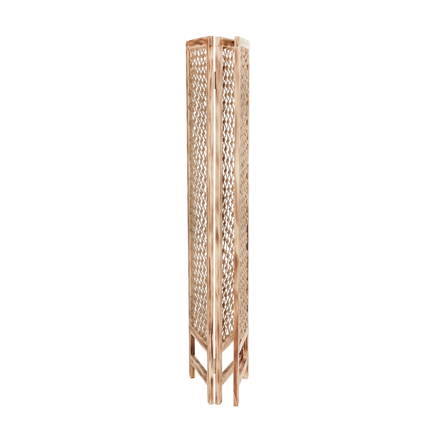 RAUMTEILER "NODI" | Holz, Geknüpftes Garn, 166cm | Paravent